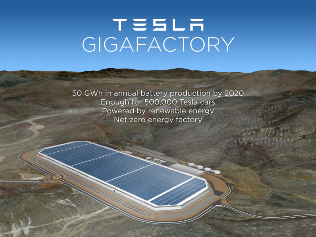 Image courtesy of Tesla Nevada Selected As Official Site for Tesla Battery Gigafactory